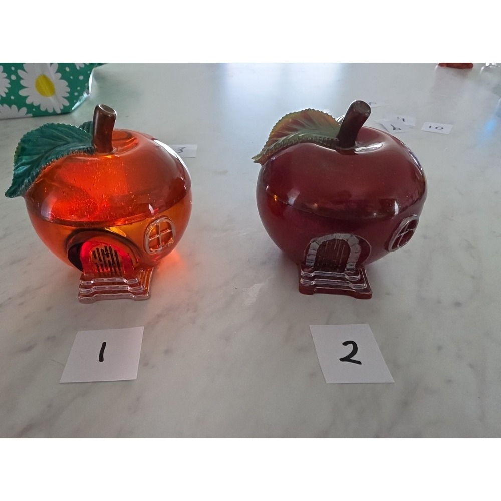 Handmade Resin Apple House Tea Light Holder